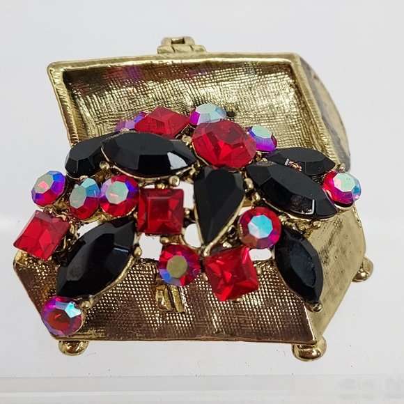 Gold Treasure Box with Rhinestones - Picture 1 of 5